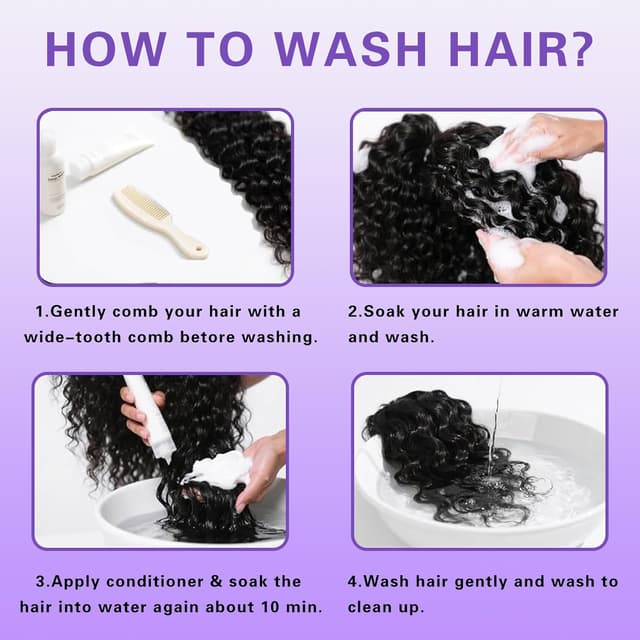 Thumbnail 6 de Fronbanis Deep Wave Half Wig Human Hair (200% Density, 18-inch) – Glueless drawstring half wig with headband style options