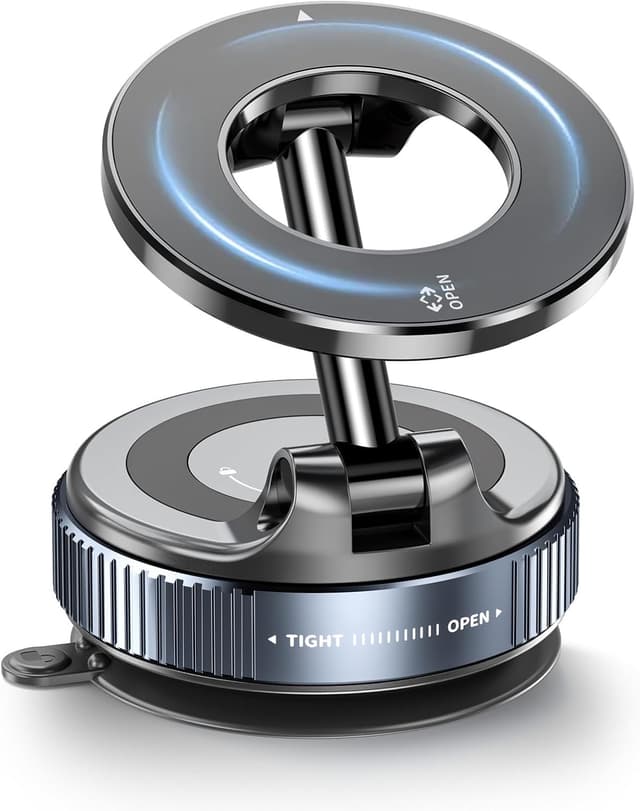 Detalle de 2026 Magnetic Suction Phone Mount for MagSafe – 360° Adjustable Vacuum Suction Car Holder (Black)