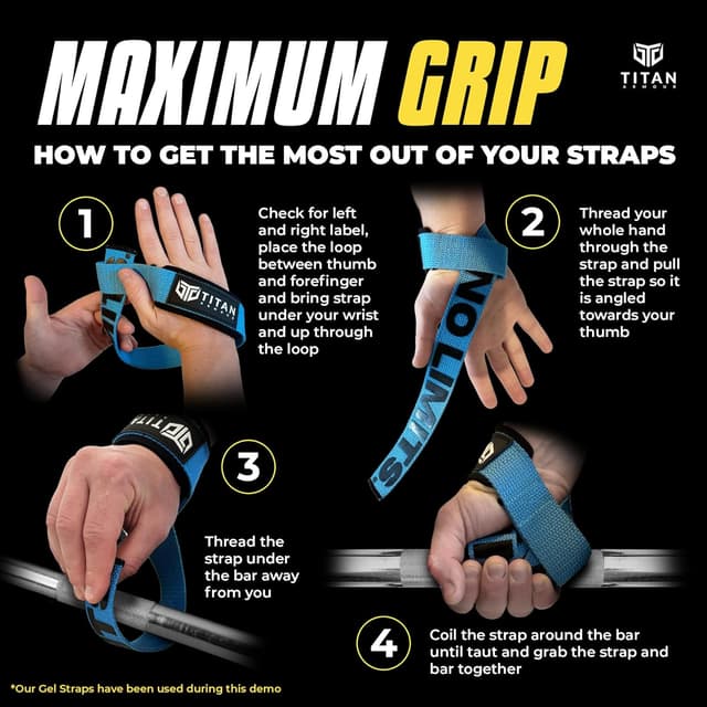 Thumbnail 6 de Titan Armour Weight Lifting Straps 21 inch