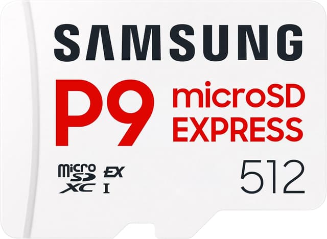 Detalle de Samsung P9 Express microSD 512 GB (MB-MK512T/WW) — high-speed memory card for Nintendo Switch 2, consoles and cameras