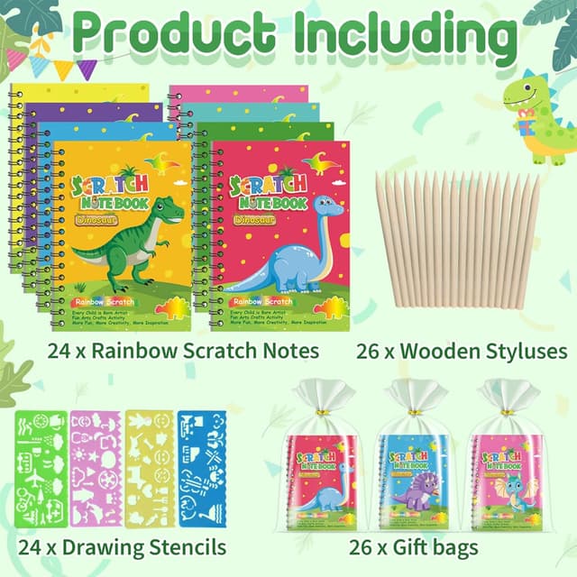 Thumbnail 1 de LIKYMO scratch art party fillers 24-pack