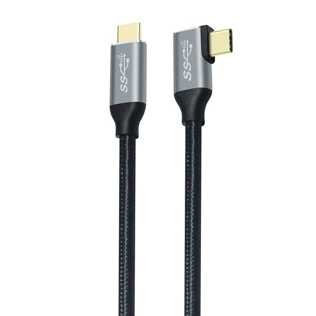 Detalle de DCHAV USB-C to USB-C cable (0.5m), 100W fast charging, 90° right-angle, USB 3.1 Gen 2 10Gbps PD 3.1