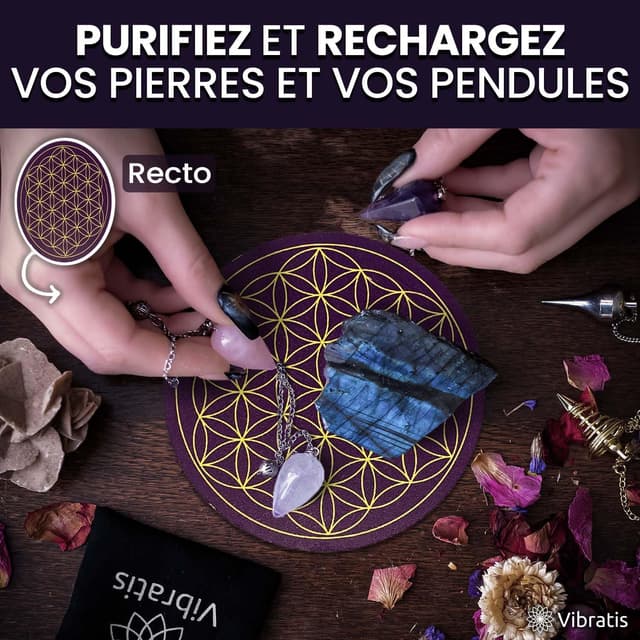 Thumbnail 1 de Pendule Divinatoire VIBRATIS avec Fleur de Vie ⚙