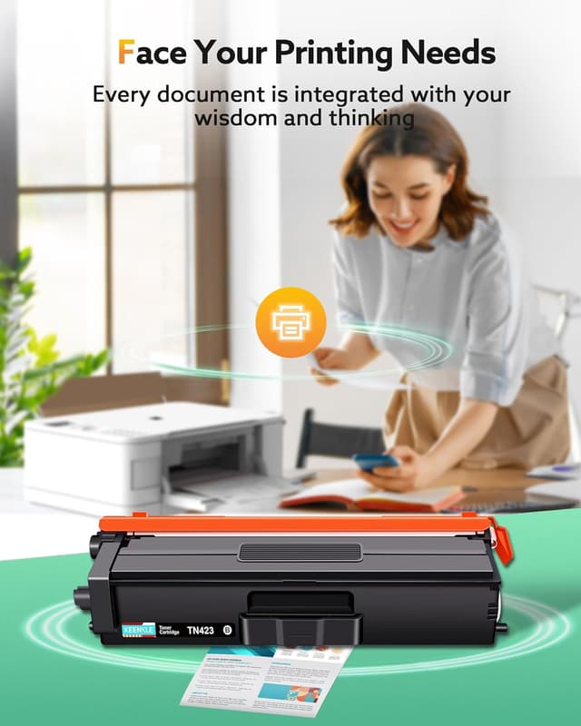 Detalle de KEENKLE TN-423 kompatibler Toner (TN423BK/C/M/Y, mit Chip) im 4er-Pack für Brother