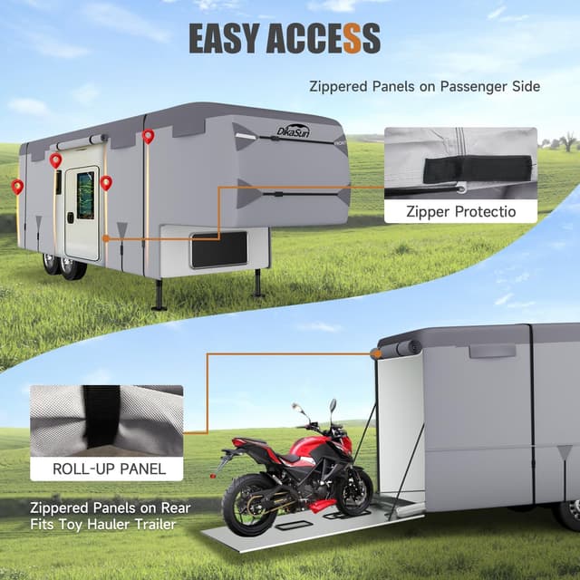 Detalle 2 de DikaSun 5th Wheel RV Cover 40-44' 🏕