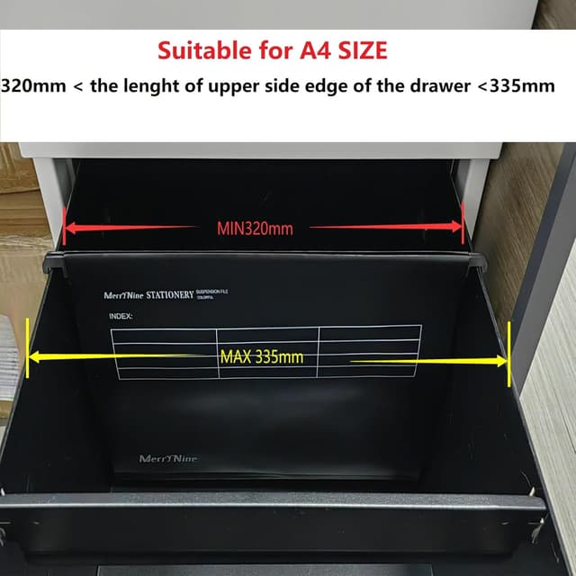 Detalle 2 de MerryNine A4 Suspension Files (24 pcs) with Tabs & Card Inserts – polypropylene hanging file dividers