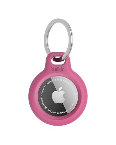 Detalle de Belkin Llavero AirTag funda resistente rosa