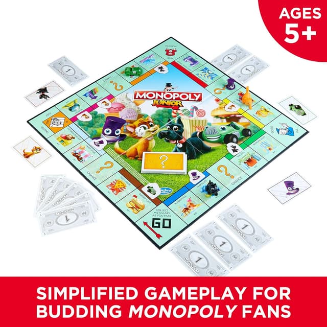 Detalle 2 de Monopoly Junior Board Game for 4 Players 🎲