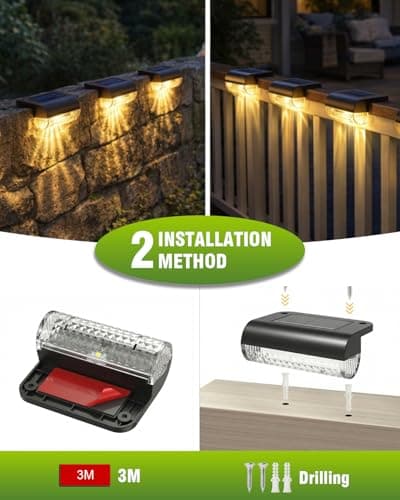 Detalle de AdalyRoma 6 x lámparas solares para exteriores con LED y sensor crepuscular