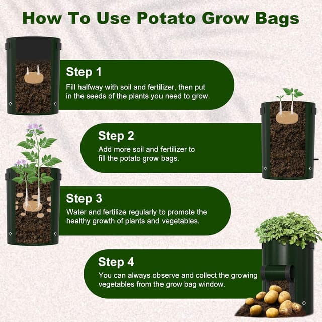 Detalle de Priksia potato grow bags 4 pack