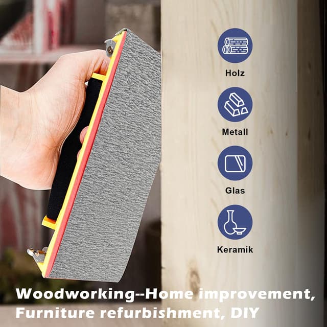 Detalle de Schleifpapier-Rolle Körnung 180 (Weiß beschichtetes Aluminiumoxid) 93 mm x 12,5 m – für Farbe, Holz & Metall