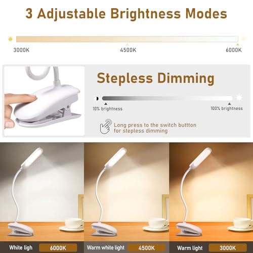 Thumbnail 1 de Diboniur Lampara Escritorio Pinza 3 modos