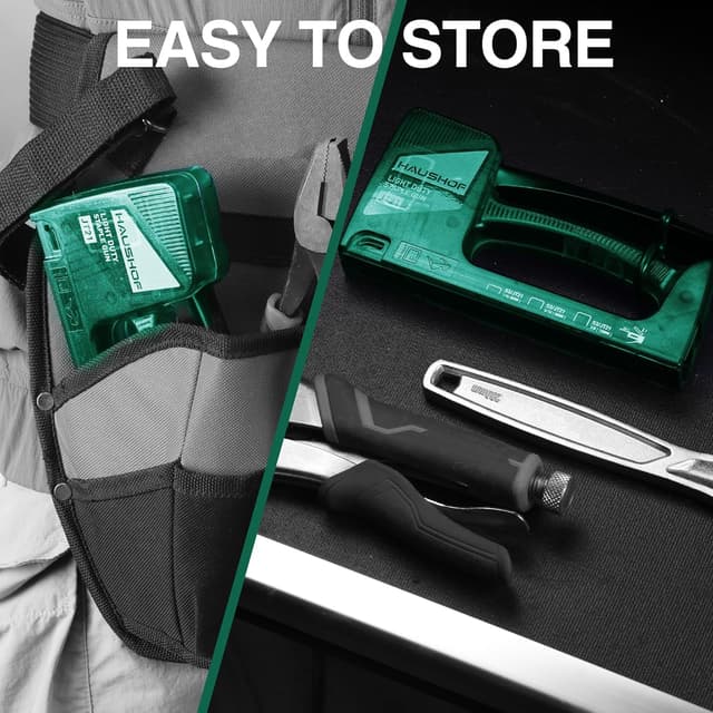 Detalle de HAUSHOF Handtacker / Tackerpistole für Klammern Typ 53 (JT21), 18 cm, mit 800 Klammern und Klammerentferner