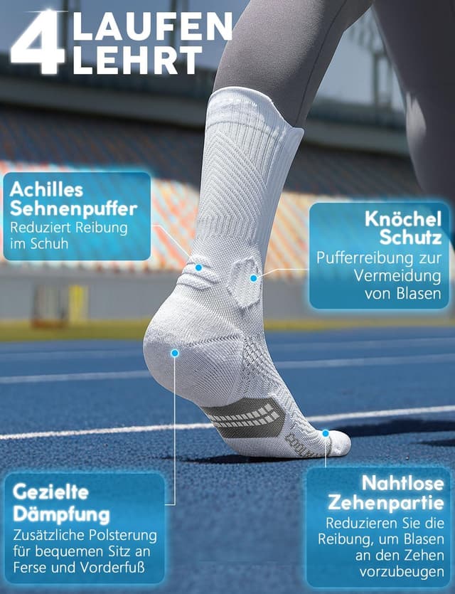 Thumbnail 3 de Juclise Bambus-Kompressions-Laufsocken (15–20 mmHg) mit Coolmax & Blasenschutz – 3er-Pack