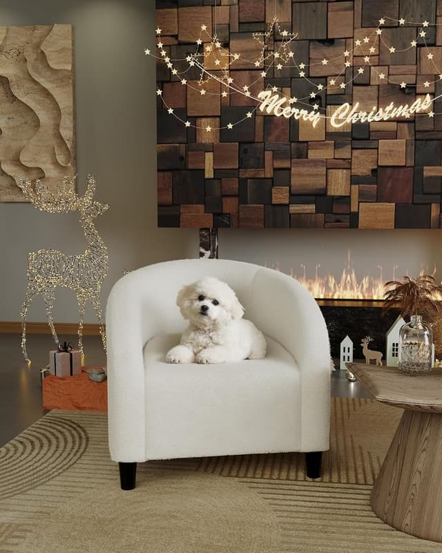 Detalle 2 de GarveeHome Accent Chair Boucle Barrel Round Armchair