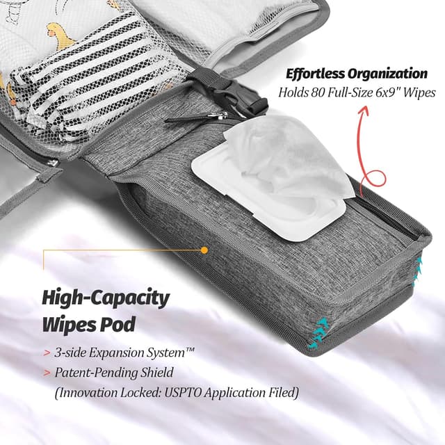 Thumbnail 4 de Portable Baby Changing Mat with Wipe-Pocket and Head Cushion