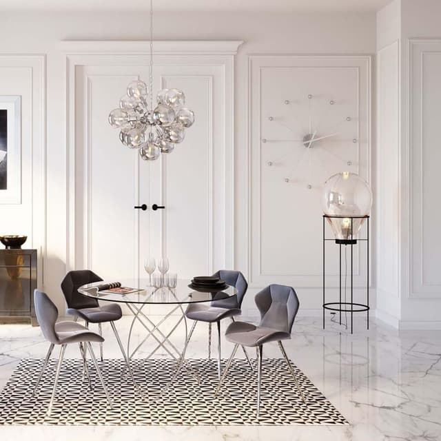 Detalle 2 de Kare Design Horloge murale Like Umbrella Boules chromé (diamètre 60 cm) – décor moderne minimaliste