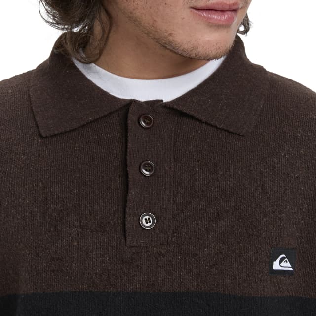 Detalle 2 de Quiksilver Cooper Polo para hombre: jersey tipo polo con mezcla de algodón reciclado