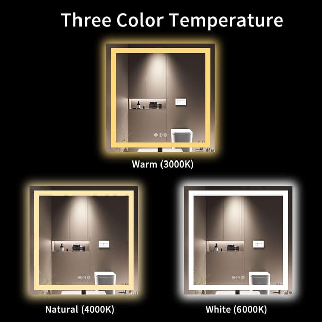 Thumbnail 4 de LOAAO 36x36 LED Bathroom Mirror dimmable