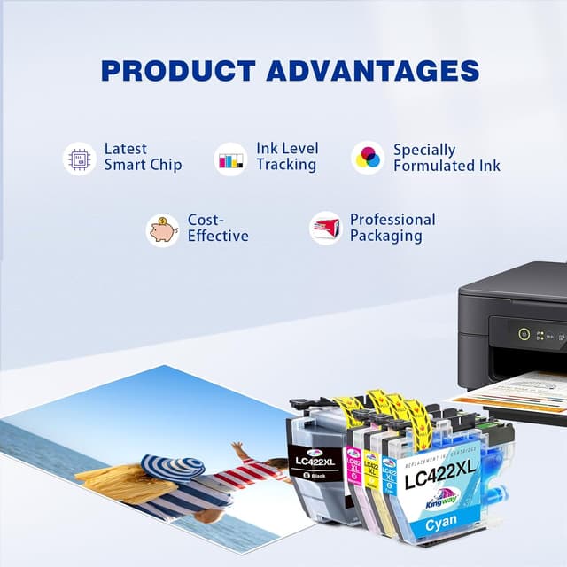 Detalle 2 de KINGWAY LC422XL 4‑Pack Ink Cartridges 🖨