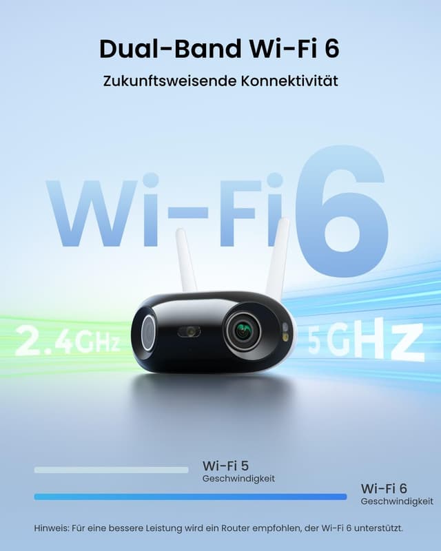 Detalle de Reolink 4K Wi‑Fi 6 Außenkamera (Elite WiFi) mit 180° Panoramablick und Farbnachtsicht