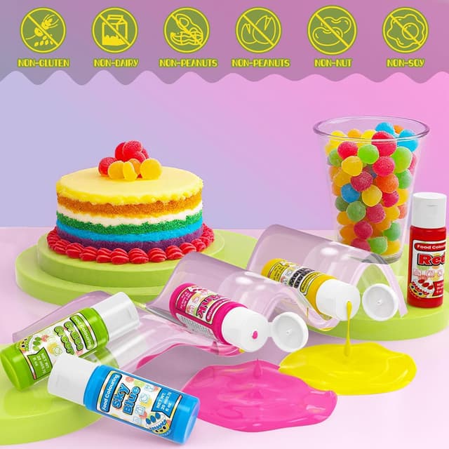 Detalle de Food Colouring Liquid Set (14 colours x 20ml) – Vivid vegan food-grade dye for baking, icing & DIY