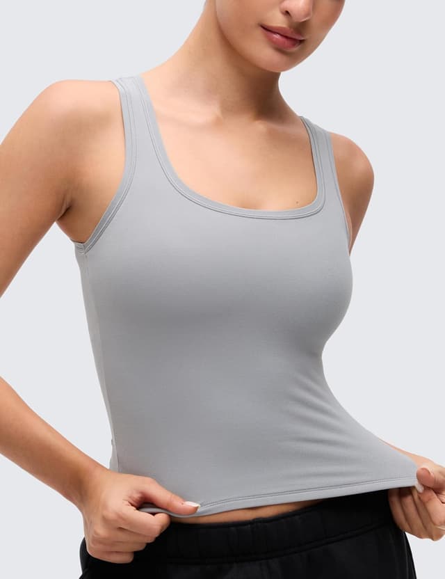 Detalle de CRZ YOGA Softembrace top casual da donna con doppia fodera e senza maniche