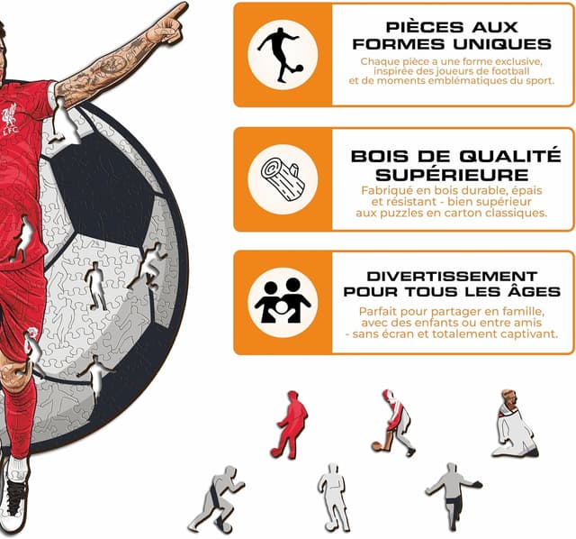 Thumbnail 6 de Iconic Puzzles Liverpool x Dominik Szoboszlai – puzzle en bois 270 pièces, taille M (licence officielle)