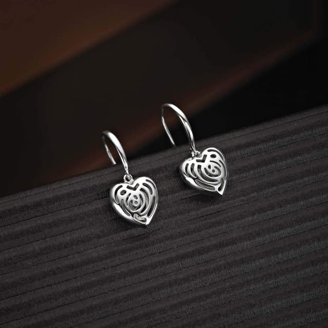 Detalle 2 de Diamante Treats orecchini pendenti a cuore in argento 925 rodiato