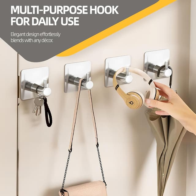 Thumbnail 3 de Motswedi Ganci Adesivi 5 pezzi in acciaio inox