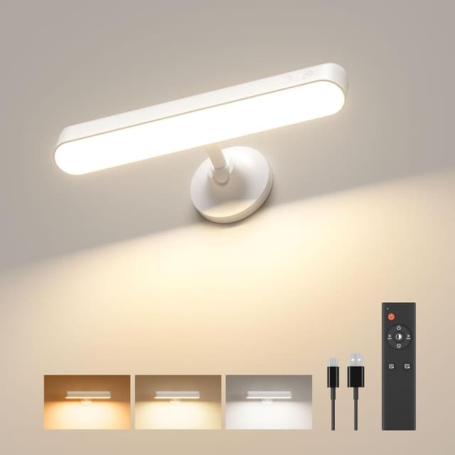 Detalle de FULNIX Wall Sconce with 7500mAh Rechargeable Battery LED Light and Remote Control (3 colours, 15 RGB)