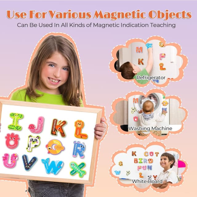 Thumbnail 4 de Magnetic Letters Large Alphabet Magnets for Kids 🧲