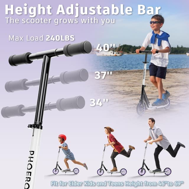 Thumbnail 4 de PHOEROS Tretroller Leichter Cityroller 200mm Räder