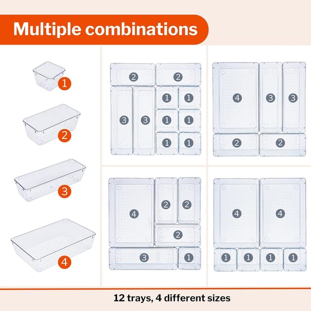 Detalle de Stackzy Drawer Organiser Set 12-pack