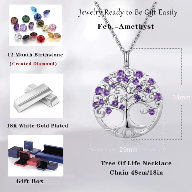 Thumbnail 3 de jiamiaoi Baum des Lebens Halskette 29 mm