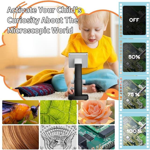 Thumbnail 2 de APOICK Microscopio digitale 4,3 display 8 luci