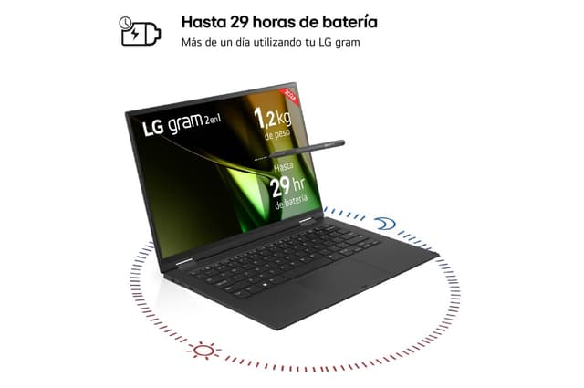 Detalle 2 de LG gram 14T90S-G.AA75B 14" 2 en 1, 16 GB RAM