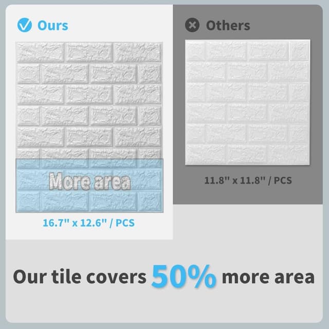 Thumbnail 2 de Art3d 30Pcs 3D Brick Wallpaper 43.5 sq ft 🏠