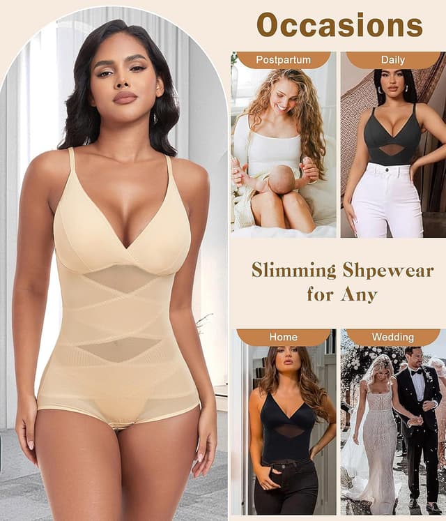 Detalle de PASUDA Body gainant femme ventre plat invisible – combinaison shapewear bretelles réglables