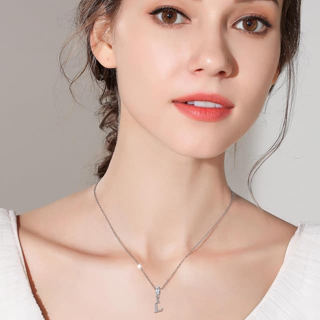 Detalle de FLUFLO Charm-Anhänger „Buchstabe A–Z“ aus 925 Sterling Silber für Armband & Kette