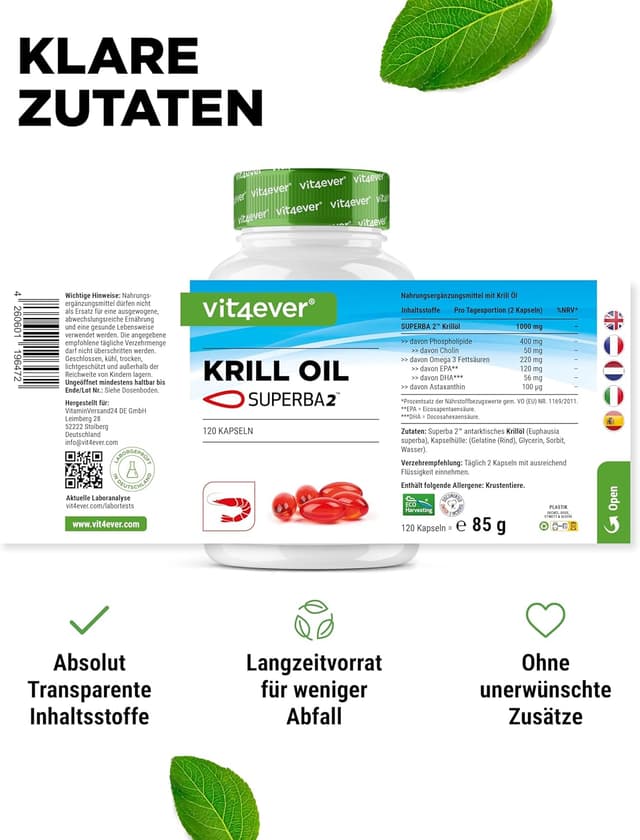 Thumbnail 5 de vit4ever Krillöl 120 Kapseln