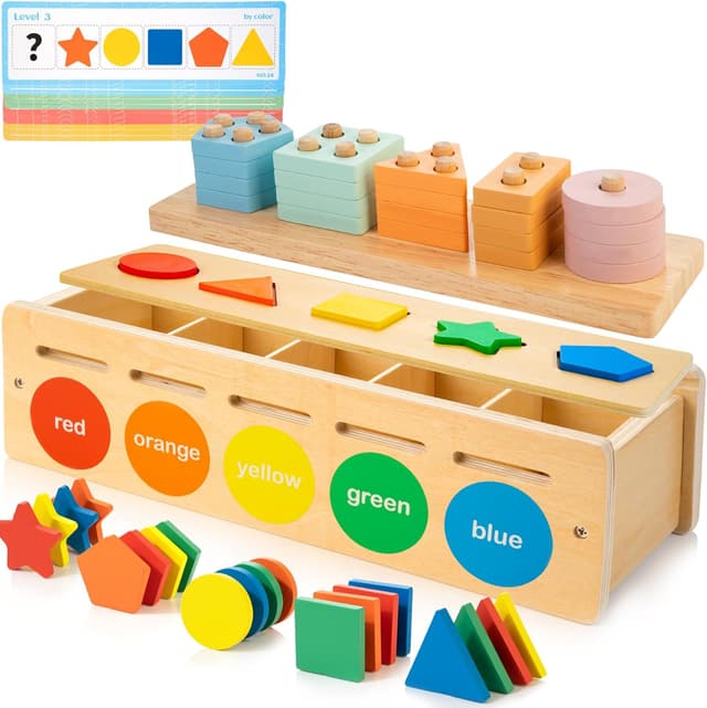 Imagen de JUSTWOOD 2 in 1 Montessori Colour & Shape Sorter en OfertitasTOP
