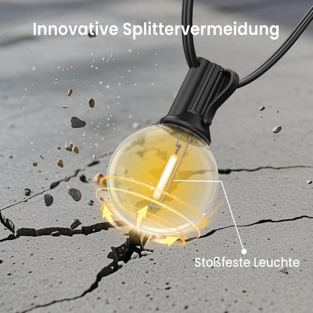 Thumbnail 4 de LONIUTO Lichterkette Außen 15 m 25+2 G40 LED warmweiß