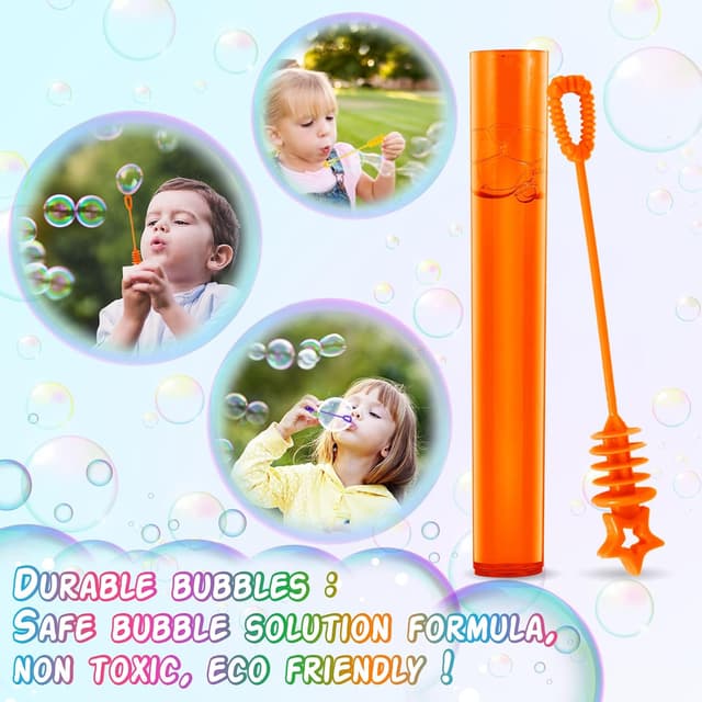 Detalle de 200-Pack Mini Bubble Wands in 10 Colors with Star Handles for Kids’ Parties, Holidays & Classroom Prizes