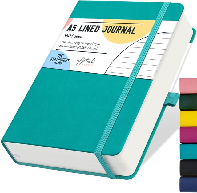 Detalle de STATIONERY ISLAND Quaderno A5 a righe con copertina rigida, 360 pagine