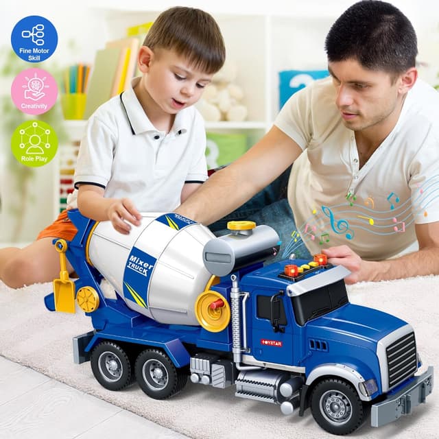 Detalle 2 de SpringFlower Toddler Mixer Truck Toy with Lights & Sounds (Large, Stir Function) for Ages 3–8