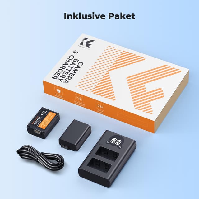 Thumbnail 6 de K&F CONCEPT EN-EL25 2er-Ersatzakku-Set inkl. Dual-Slot-Ladegerät mit LCD für Nikon Z30, Z50, ZFC & Z50ii