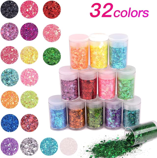 Thumbnail 2 de Nuangoo 32-teiliges Glitzerpulver-Set zum Basteln