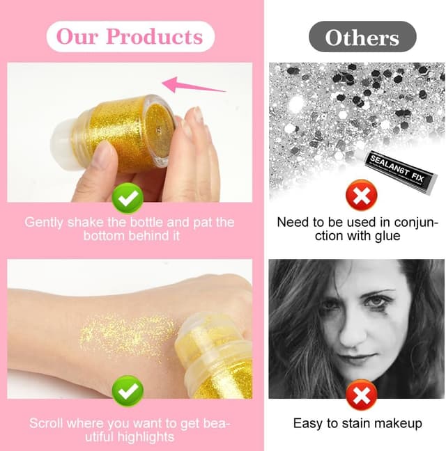 Detalle de LOPHE Roll-On Gel pailleté sirène doré pour le visage, le corps et les cheveux