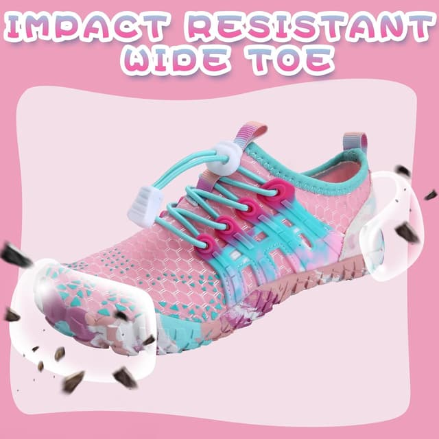 Detalle 2 de WateLves Kinder Barfußschuhe als Wasserschuhe – rutschfeste Aqua- & Strand-Schwimmschuhe mit Schnell-Trocknung